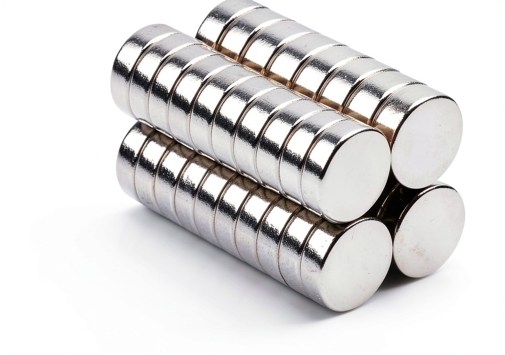 Deryun 8x2.7mm rare earth magnets displayed on a metal surface
