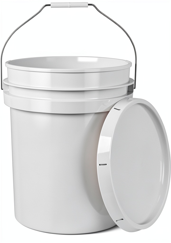 EconoHome 5-gallon white bucket with metal handle and lid