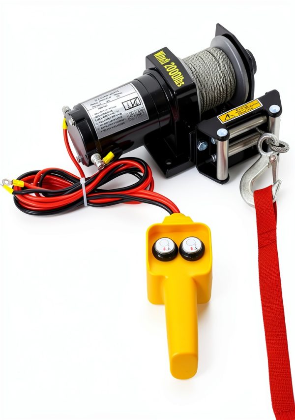 ATV Winch Generic 2000lb 12V 1.0hp Steel Cable Roller Remote Control-0