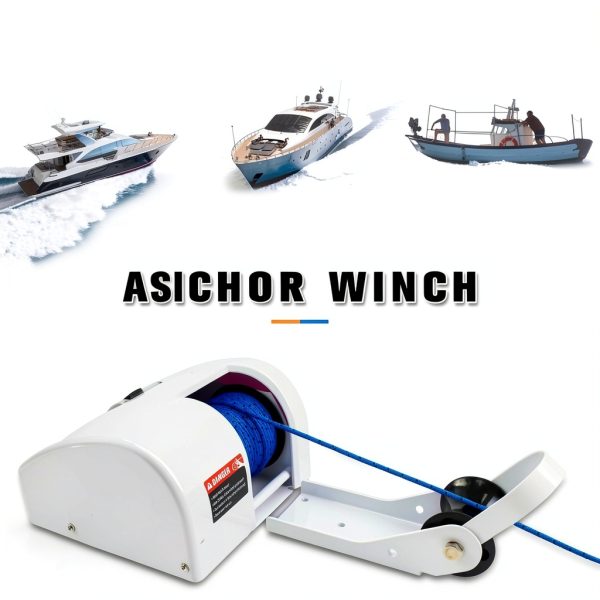 Electric Anchor Winch Acdet 25LBS Marine with Remote Control White-5