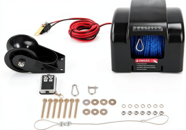 Electric Anchor Winch OCPTY 12V Boat Winch with 100ft Rope and Remote-0