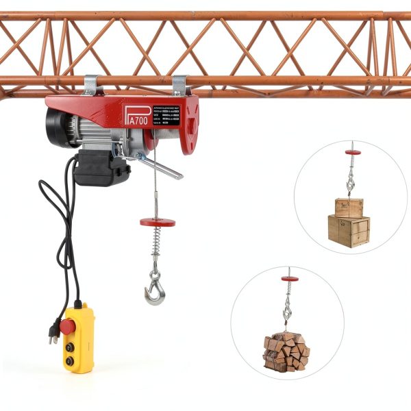 Electric Winch RTUSUML 1543 lb 110V Hoist with Dual Slings-8