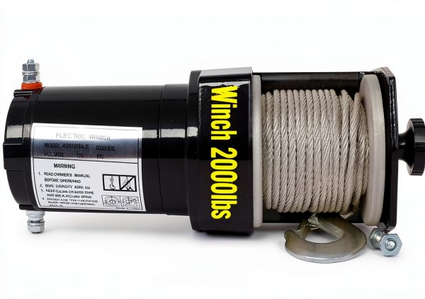 ATV Winch Generic 2000lb 12V 1.0hp Steel Cable Roller Remote Control-5