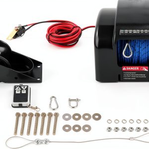 Electric Boat Anchor Winch AUTOMUTO 45lb with 100ft Rope Remote-0