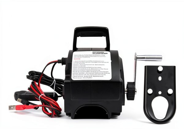 Portable Electric Winch lxrnqcey 12V 300W 5000lb Capacity Black-6