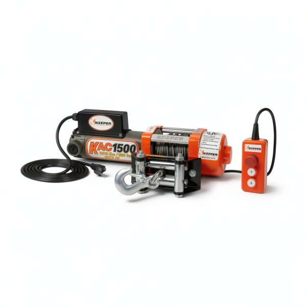 Electric Winch KEEPER KAC1500 1500lb Capacity Remote Handheld Control-1