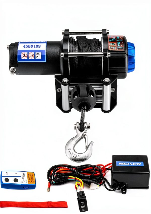 WeiSen 4500lb 12V ATV UTV Electric Winch Kit with Synthetic Line-0