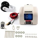 OCPTY 12V electric anchor winch, 100ft rope for small boats-0