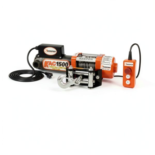 Electric Winch KEEPER KAC1500 1500lb Capacity Remote Handheld Control-4