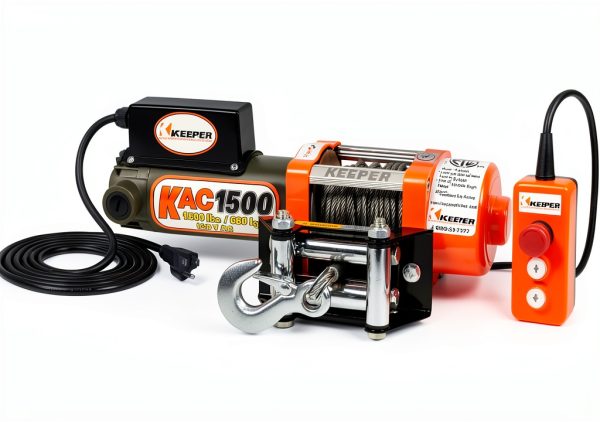 Electric Winch KEEPER KAC1500 1500lb Capacity Remote Handheld Control-0