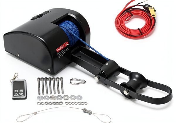 Electric Boat Anchor Winch CUBELLIN 35lb with Remote and 100ft Rope-0