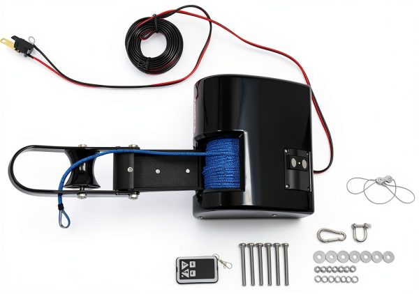 Electric Boat Anchor Winch CUBELLIN 35lb with Remote and 100ft Rope-7